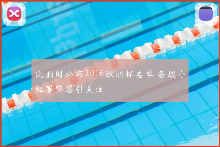 比利时公布2016欧洲杯名单 备战小组赛阵容引关注